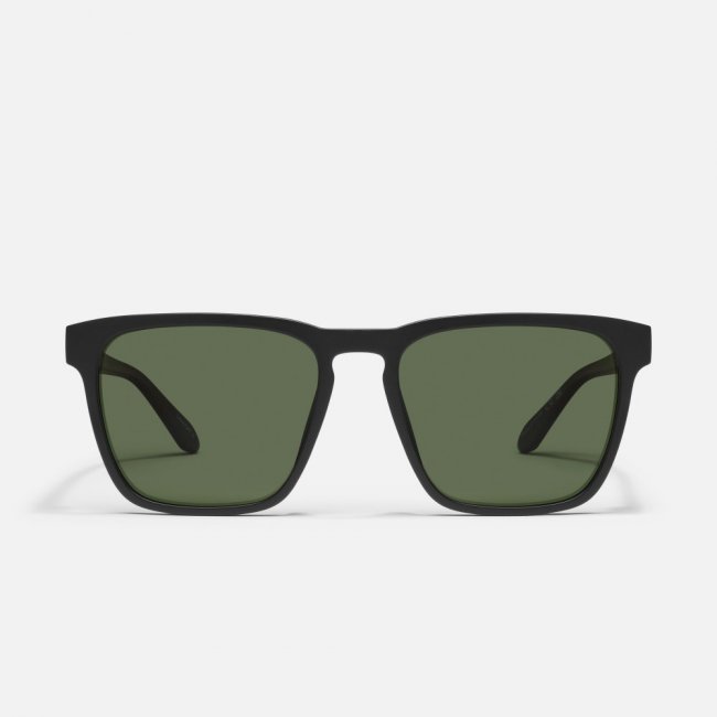 Quay Unplugged - Matte Black / Green Polarized