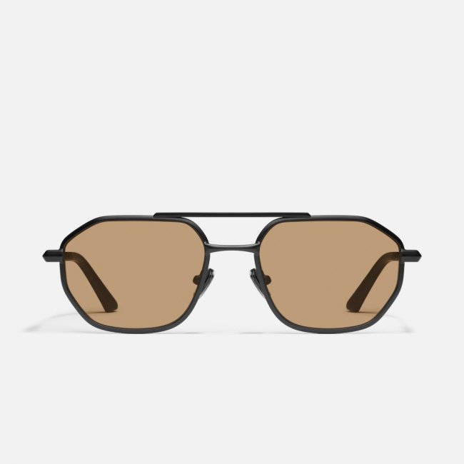 Quay En Route - Matte Black / Tan