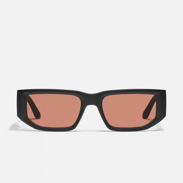 Quay Good Time - Matte Black / Dark Apricot