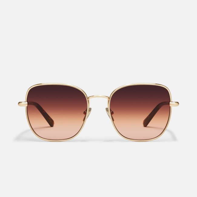 Quay Uptown - Brushed Gold / Maple Honey