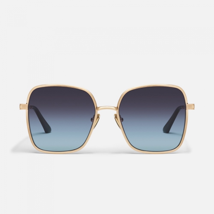 Quay 5th Ave - Brushed Gold / Black Aqua