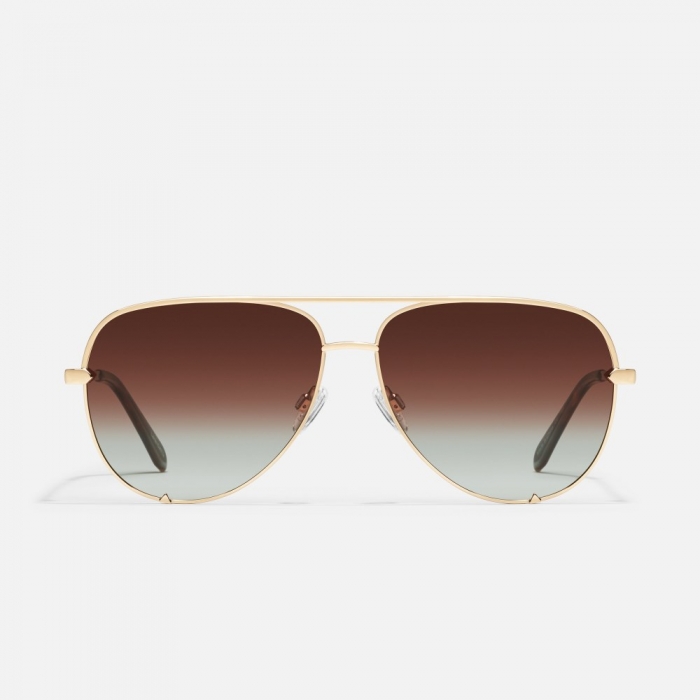 Quay High Key - Gold / Brown Fade Polarized