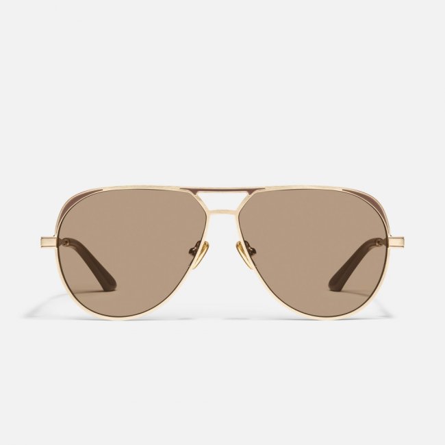 Quay Open Tab - Brushed Gold Doe / Tan