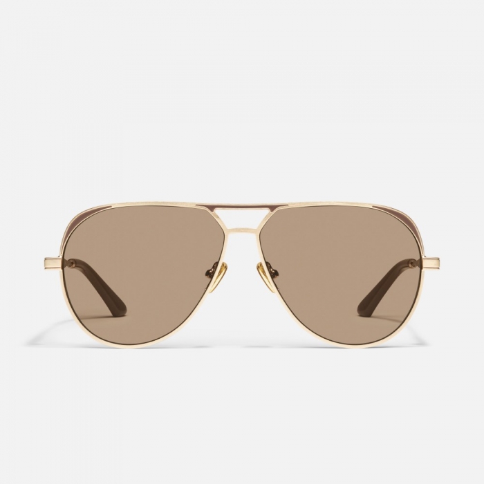 Quay Open Tab - Brushed Gold Doe / Tan