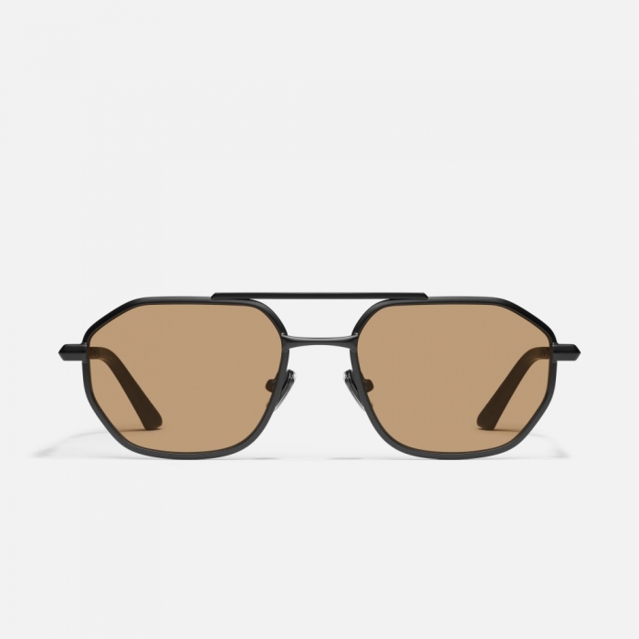 Quay En Route - Matte Black / Tan