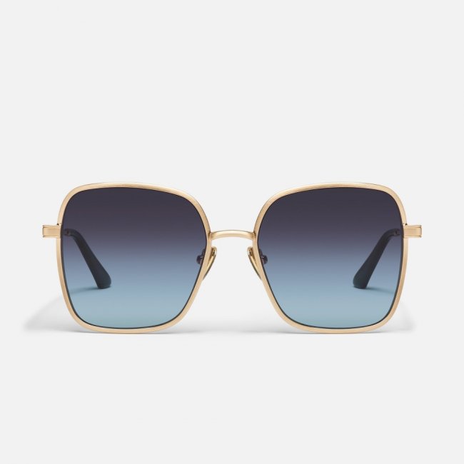 Quay 5th Ave - Brushed Gold / Black Aqua