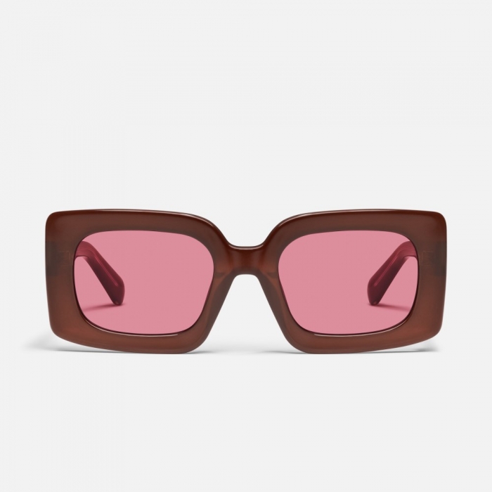 Quay Talk Show - Dark Brown / Magenta