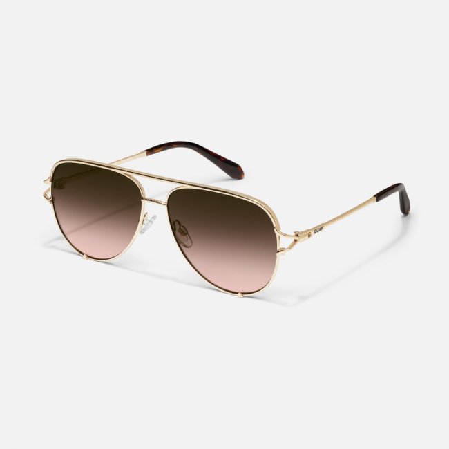 Quay High Key Twist - Gold / Brown Rose