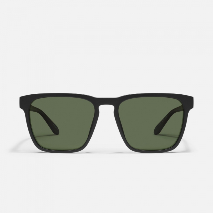 Quay Unplugged - Matte Black / Green Polarized