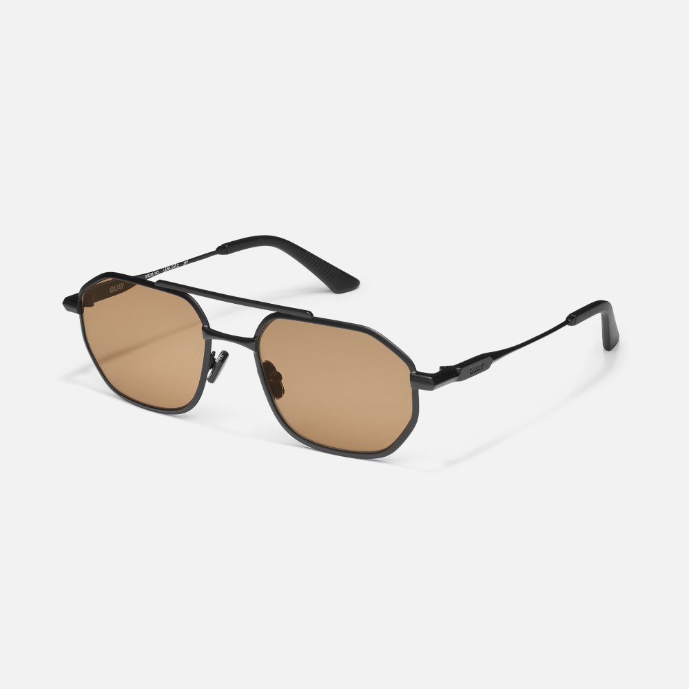 Quay En Route - Matte Black / Tan