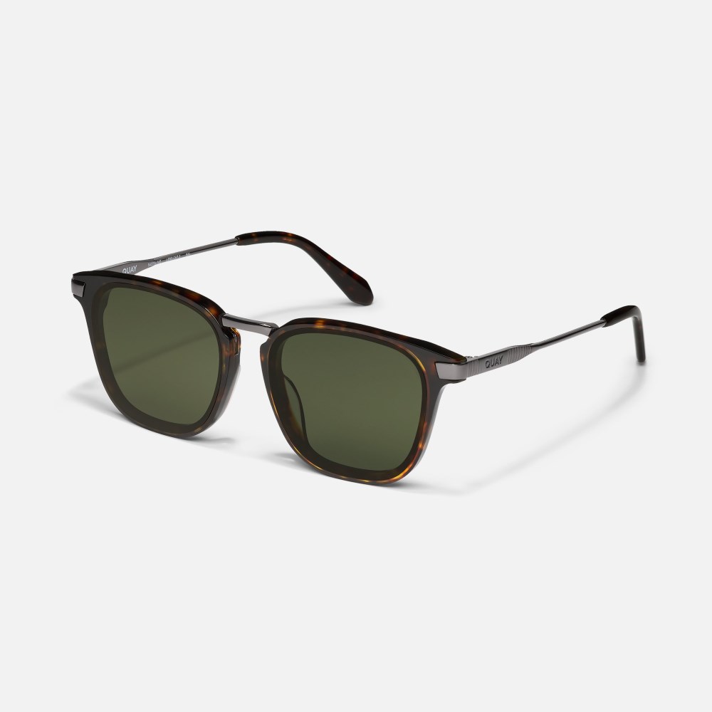 Quay Jackpot Remixed - Dark Tortoise / Green Polarized