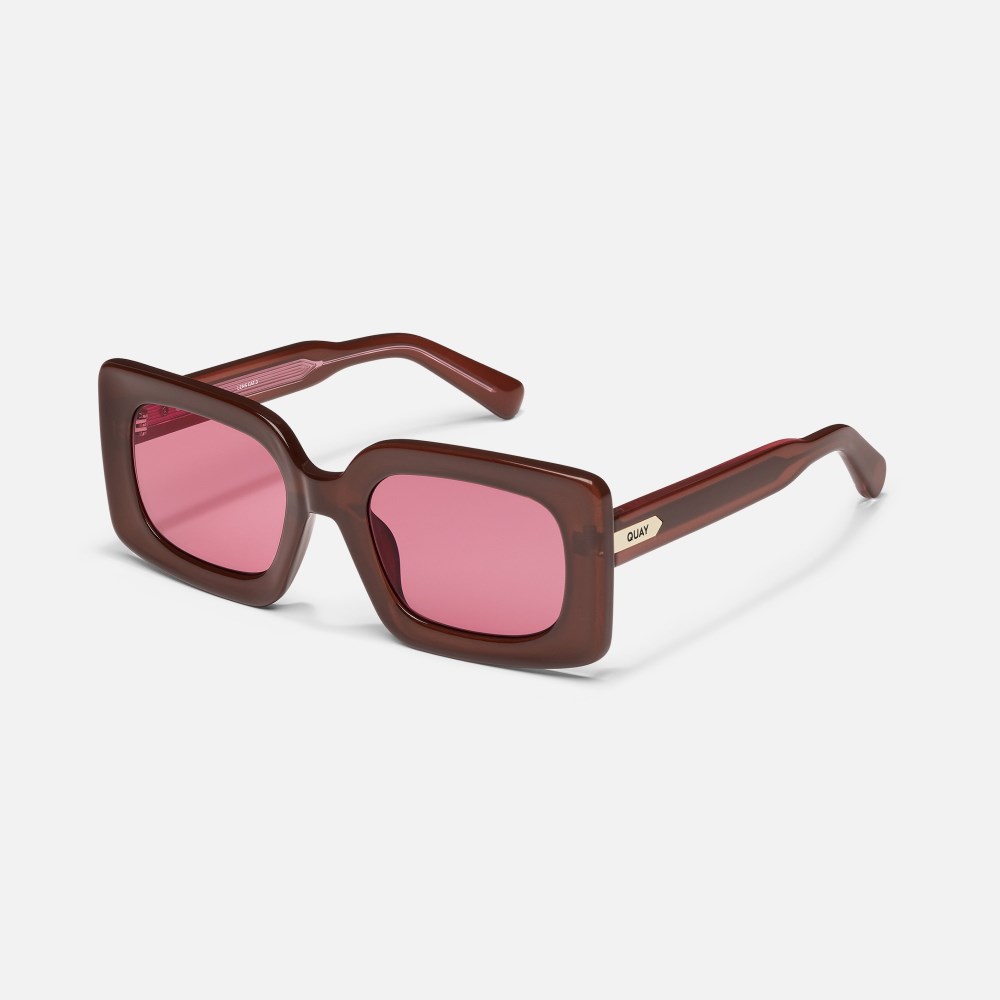 Quay Talk Show - Dark Brown / Magenta