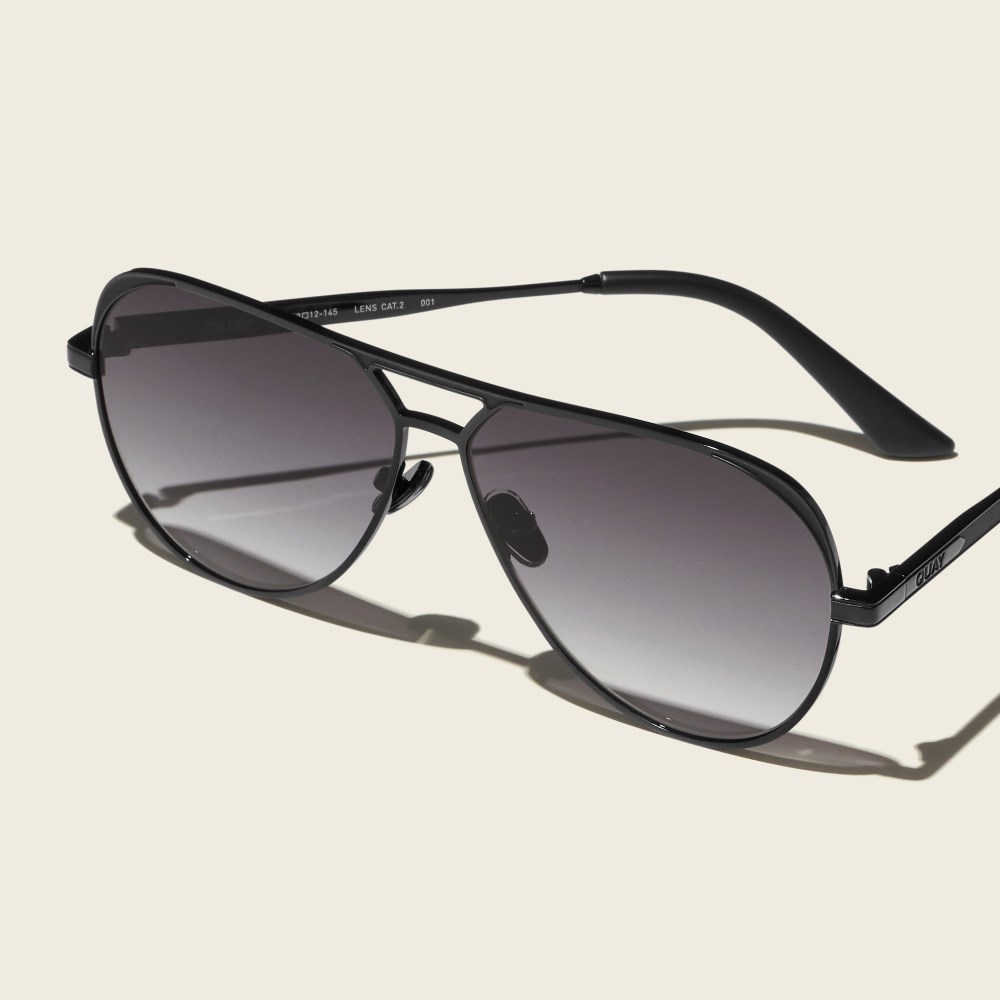 Quay Open Tab - Black / Smoke