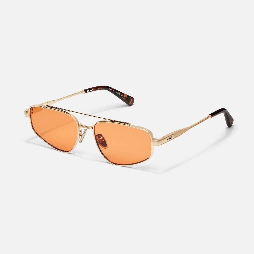 Quay Pit Stop - Brushed Gold / Honey