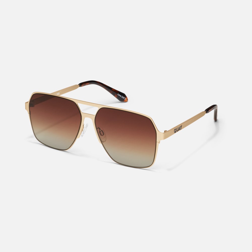 Quay Backstage Pass - Gold / Brown Polarized