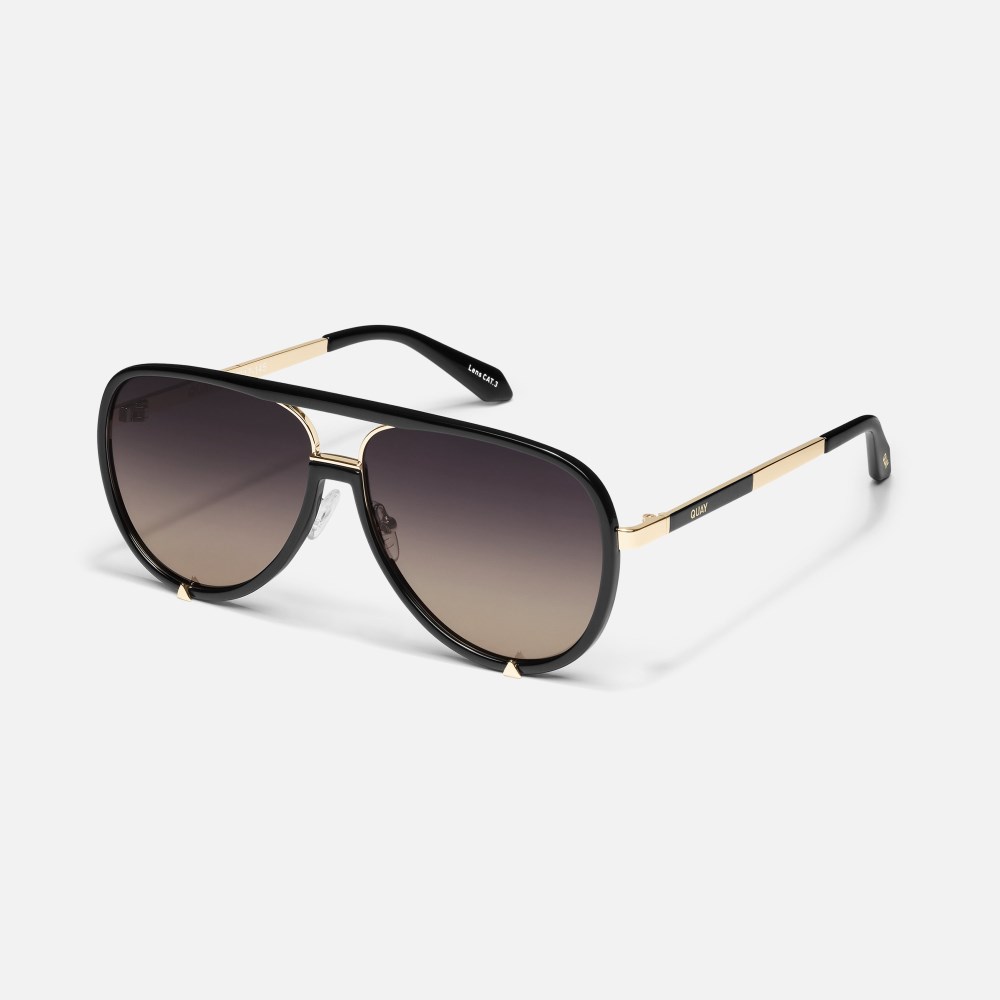 Quay High Profile - Black Gold / Smoke Taupe Polarized