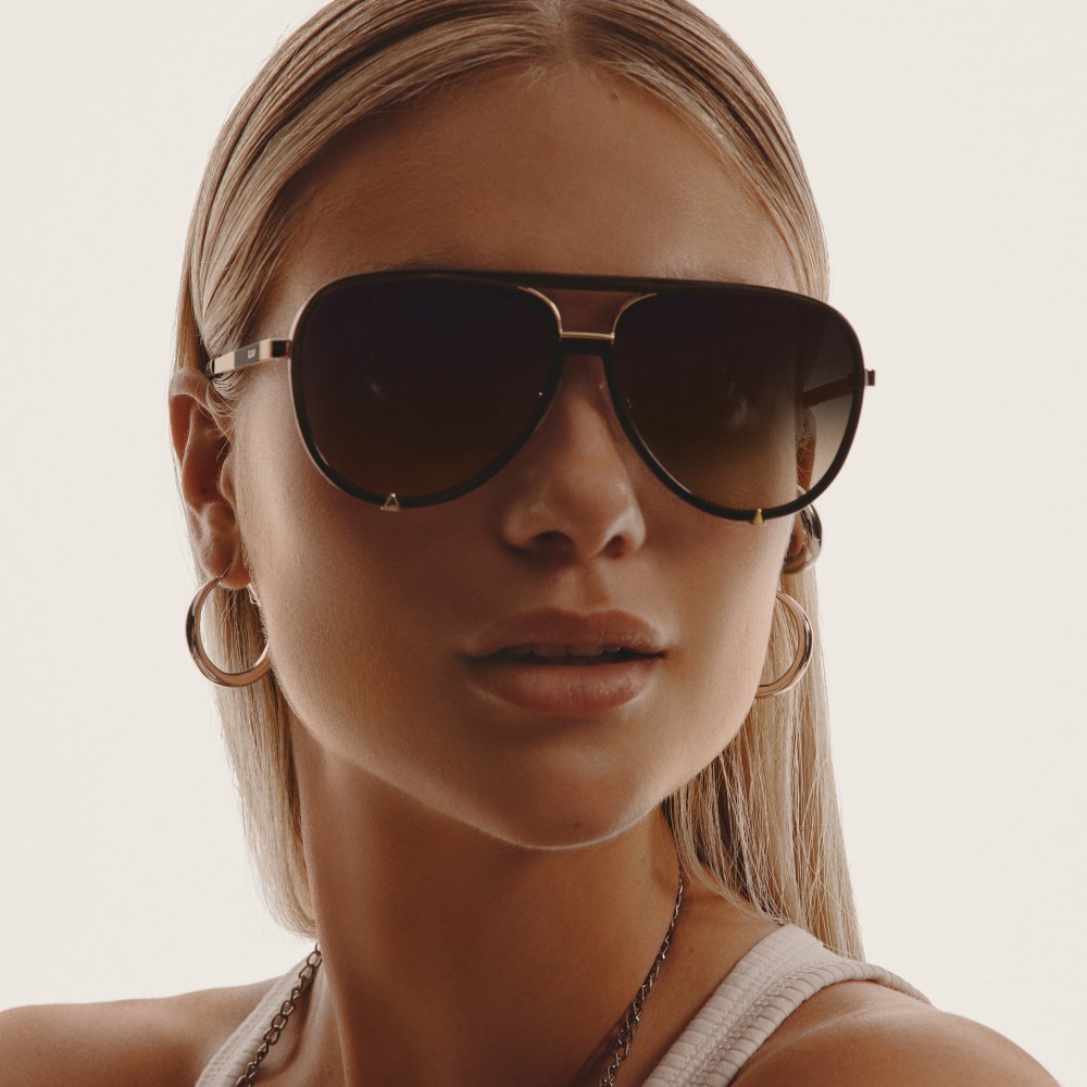 Quay High Profile - Black Gold / Smoke Taupe Polarized
